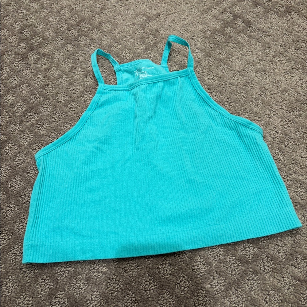 Turquoise Ribbed Tank Top